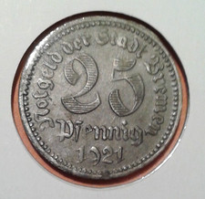 Germany Notgeld 25 Pfennig coin 1921.