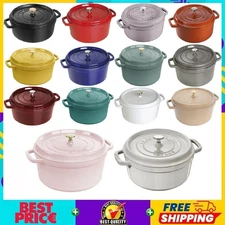 Black Friday Deal Staub Cast Iron 7 qt, Round, Dutch Oven - 14 Color - Free Ship