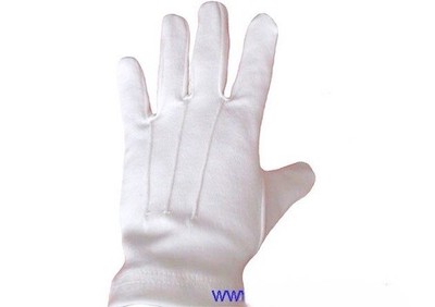 Handschuhe weiß 100% Baumwolle Zeremonienhandschuhe im klassischen Dreiripp