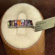 Sterling Silver Ring With Gemstones Ring Beautiful Size 7 NWT See Below