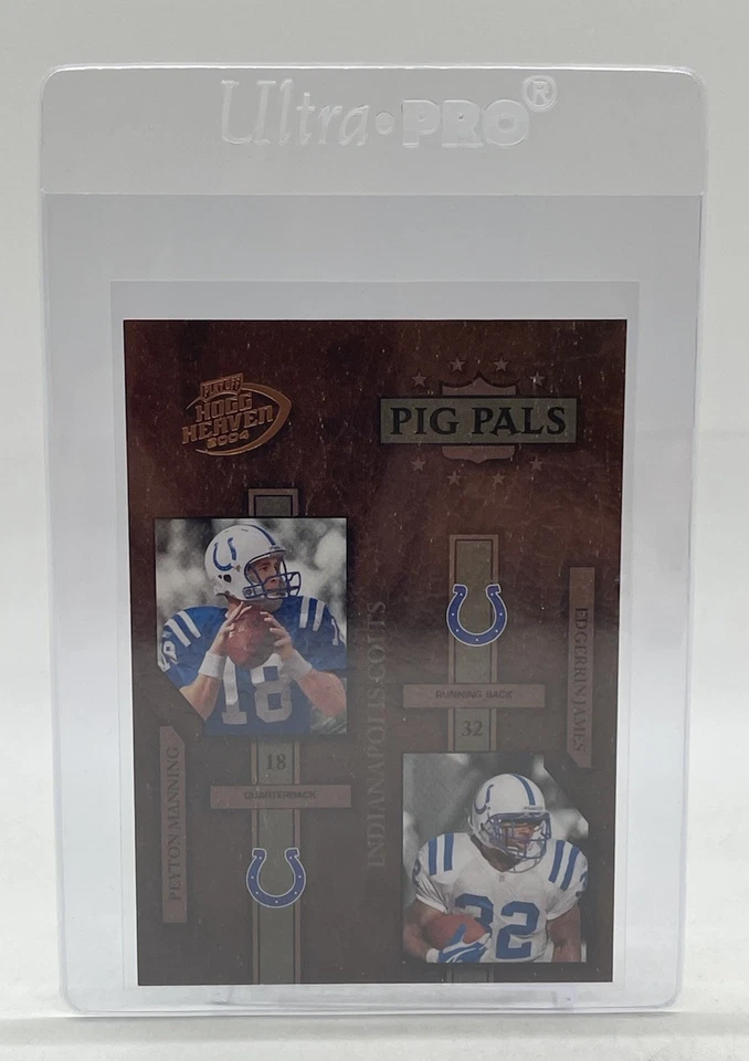 2004 Playoff Hogg Heaven Pig Pals #PP-13 Peyton Manning-Edgerrin James /1050 - Image 3 of 4