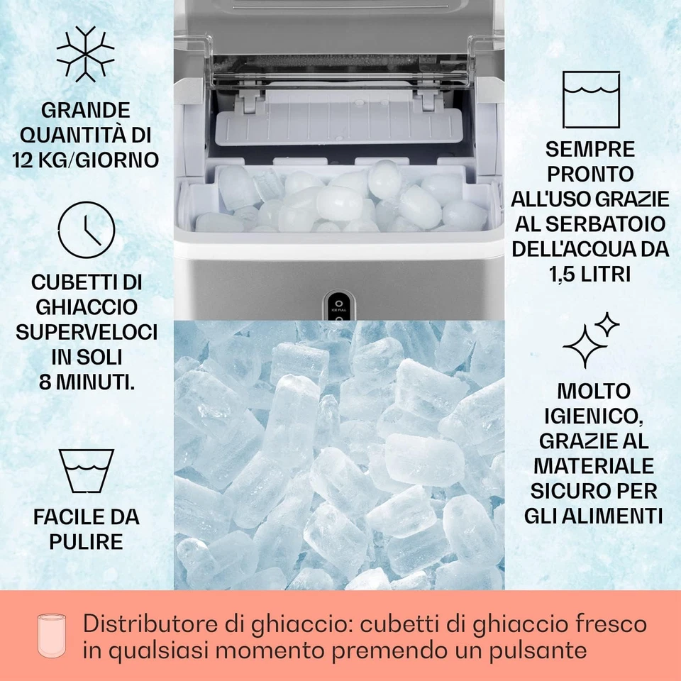 Macchina Ghiaccio 1.5L, Macchina Del Ghiaccio Professionale, Fabbricatore Ghiacc - Immagine 2 di 4