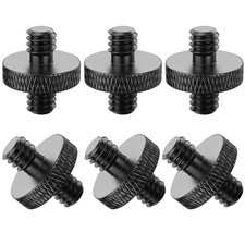 Threaded Tripod Screw Adapter 1/4 Male to 1/4 Male 6 Pcs Black for DSLR Mic