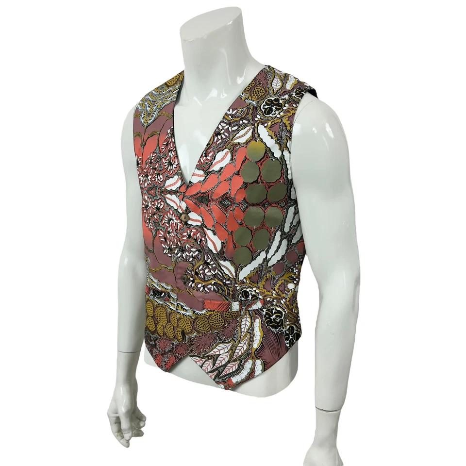 Jammin Handprints Bush Tucker (Black) 100% Cotton Vest Men’s Medium - Image 4 of 4