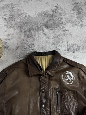 Vintage DIESEL Y2K 80s 90s Skin USA Aviator MA1 Leather Bomber