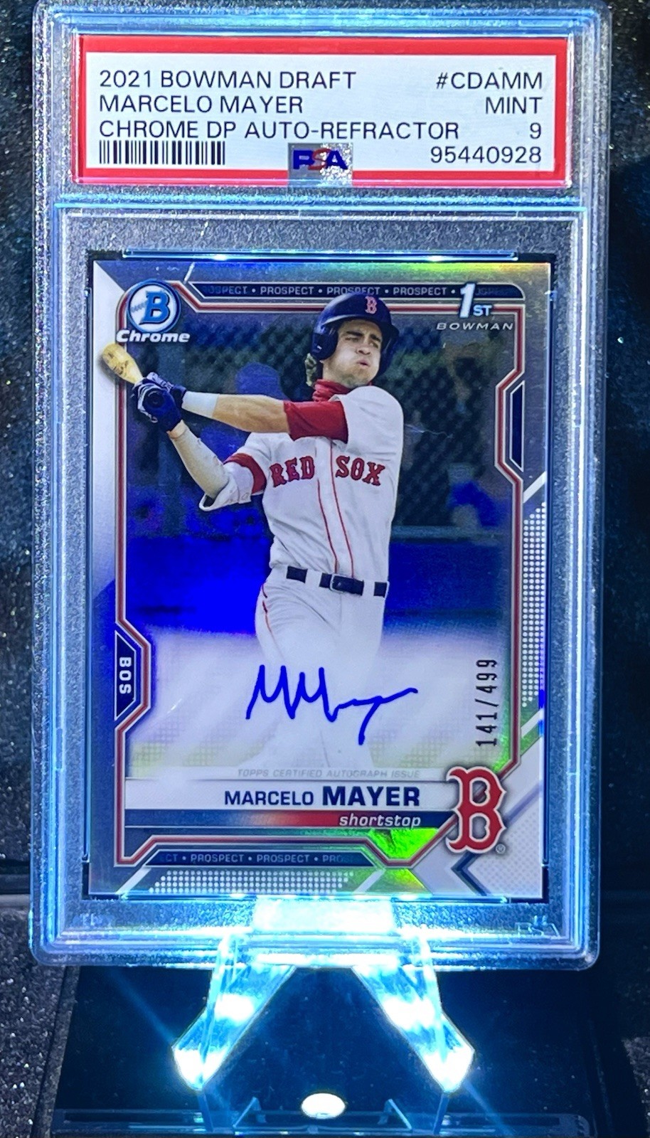 🔥⚾️ MARCELO MAYER Rookie Auto PSA 9 2021 1st Bowman CHROME REFRACTOR /499 RC SP