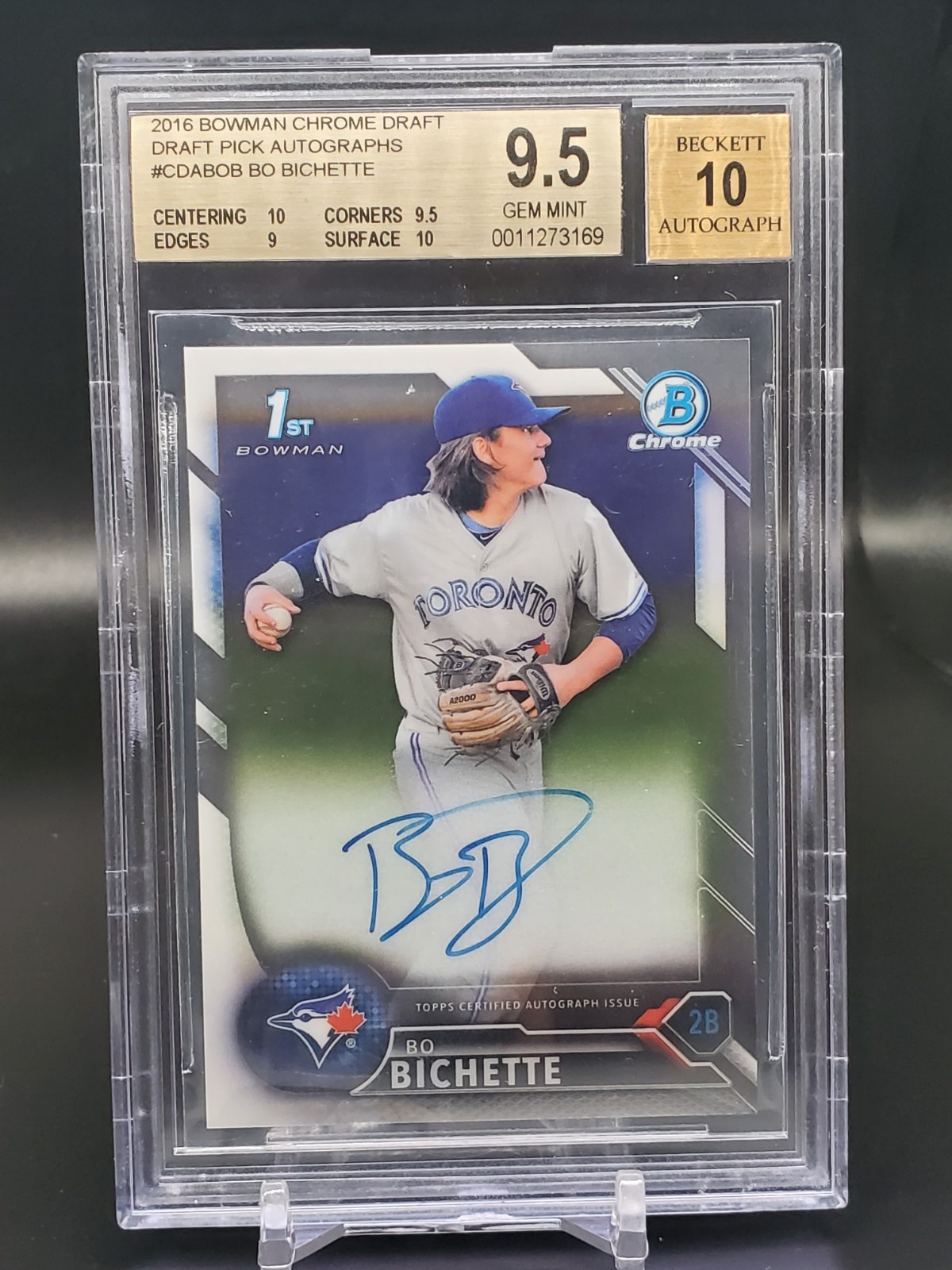 2016 Bowman Chrome Draft Bo Bichette 1st Auto Toronto Blue Jays BGS 9.5