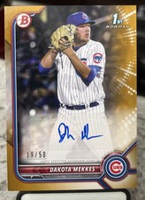 2022 Bowman Dakota Mekkes 1st BOWMAN GOLD /50 AUTO #PPA-DM Rookie CHICAGO CUBS
