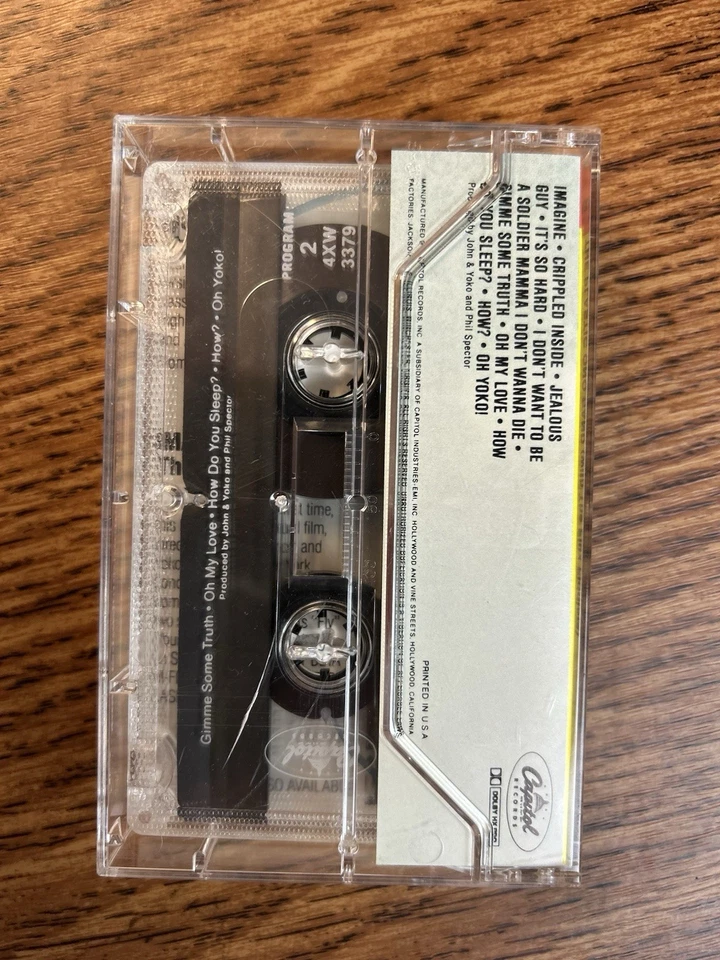 John Lennon Imagine Cassette Capitol Apple 4XW-3379 Remastered - Image 2 of 4