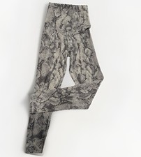 Aerie OFFLINE Real Me 7/8 High Rise Ankle Leggings Gray/White Snake Print S