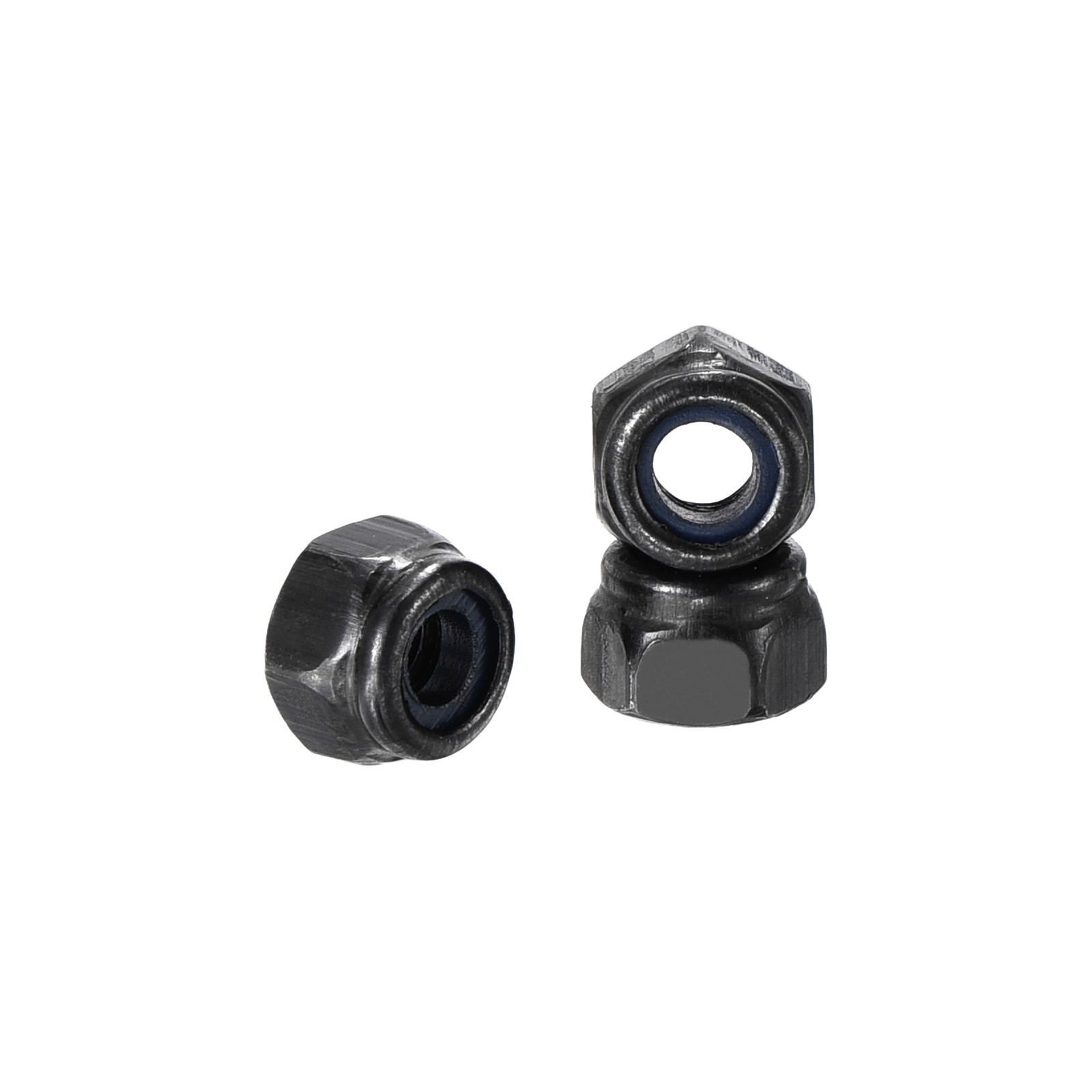 100Pcs Nylon Lock Hex Nuts - [M3 x 0.5], Carbon Steel Locknut, Black