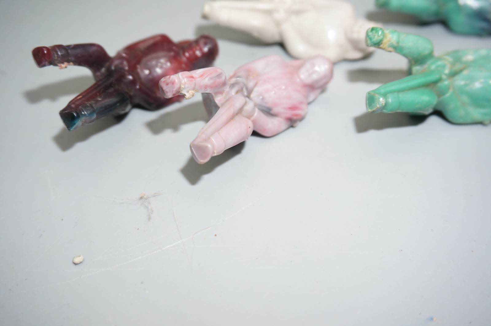 Lot of 5 REL Wagon Rider In Gray,Brown, Green  Plastic.  Riding Shotgun.   1950s