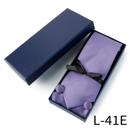 Men Necktie Pocket Square Handkerchief Cufflink Wedding Formal Tie Set With Box - Photo 19/27