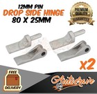 <!--F#f_0-->2x Drop Side Hinge | 80 x 25mm| 12mm Pin | Door Tailgate Truck Trailer<!--F/-->