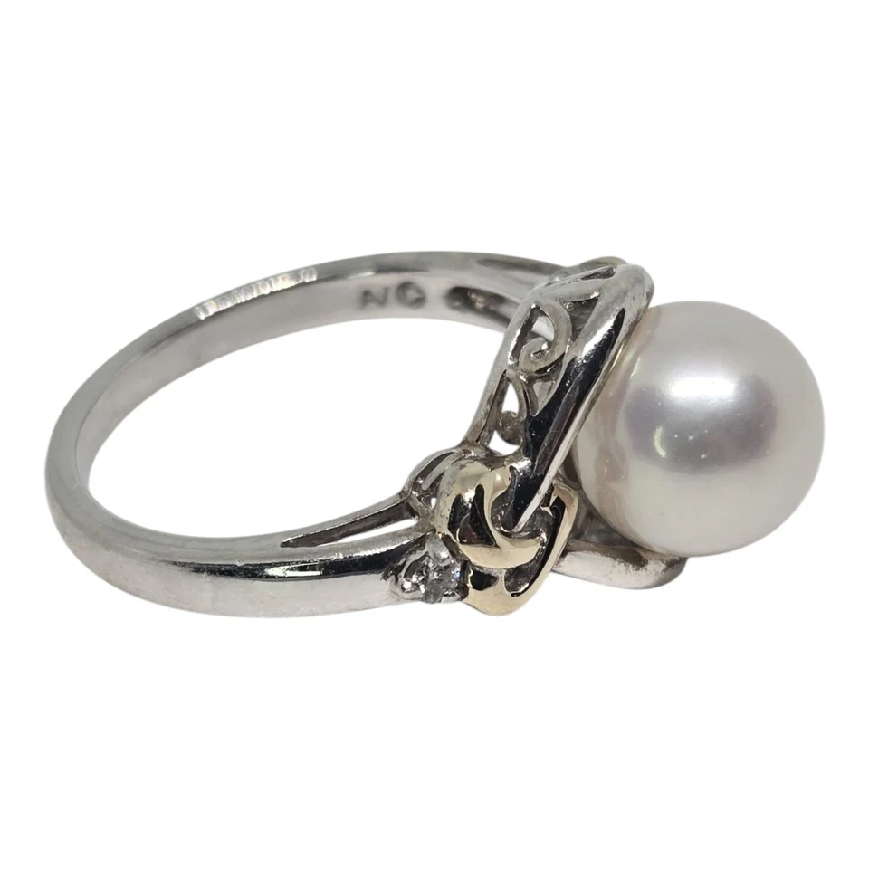 Грушевидный и бриллиант акцент 14K желтое золото и серебро 925 пробы кольцо поместье 💎 драгоценный камень - Изображение 2 из 4