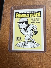 1986 Fleer Baseball's Famous Feats # 19 Ed Walsh Stickers On Back Of Card