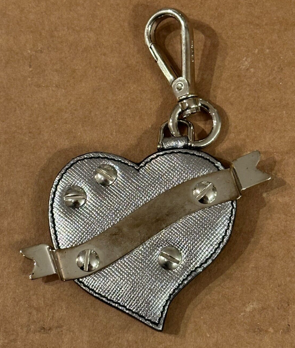 PRADA SILVER HEART SHAPED KEY CHAIN NEW IN PRADA BOX VINTAGE | eBay