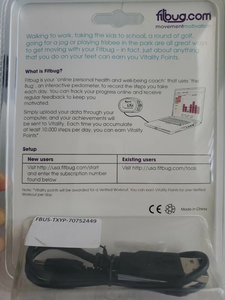  Fitbug 计步器 带在线跟踪运动动机 活力 紫色 — 第 2/2 张图片