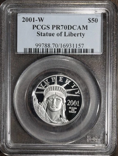 2001-W (PF70) 1/2 oz Proof American Platinum Eagle $50 PCGS