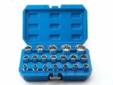 18 Pcs 3/8" DR. Penta-Metric Spline Socket Set Pro New Chrome Vanadium Steel HD