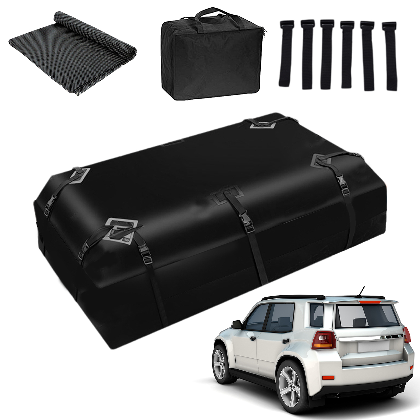 Car Cargo Roof Bag 28cft Waterproof Luggage Storage For Truck SUV Rooftop