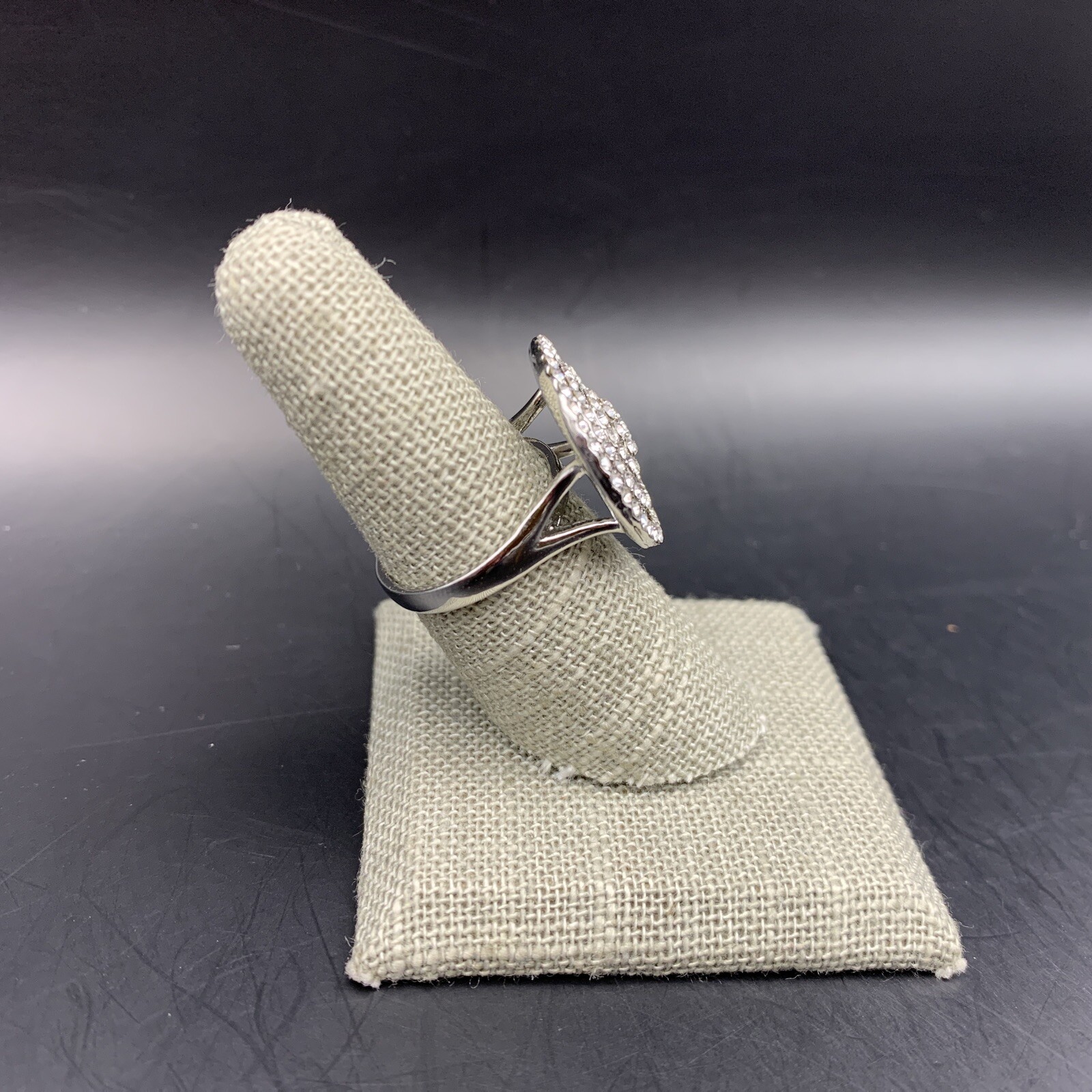 Clear Rhinestone Round Statement Ring Size 7.25 L… - image 3