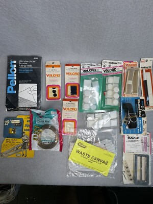 Vtg Lot Various Sewing Items Marking Kit Buckles Hook Loop Florist Wire Zip Pull