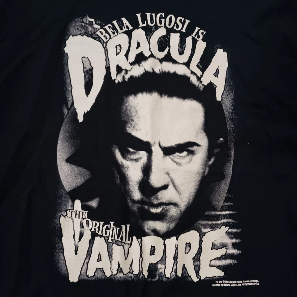 Camiseta Rock Rebel Bela Lugosi Is Dracula Gráfica Para Hombre Talla Mediana Negra Vampiro Foto 2 de 4
