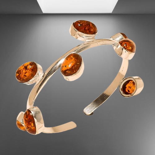 Amber Silver Plated Bracelets 8 Gemstones Fashion Jewelry - Picture 9 of 13