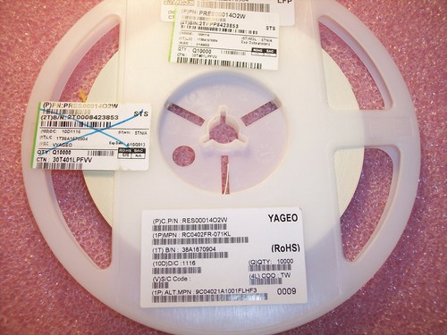 QTY (10,000) 1K Ohm 1/16W 1% 0402 SMD CHIP RESISTORS RC0402FR-071KL ...