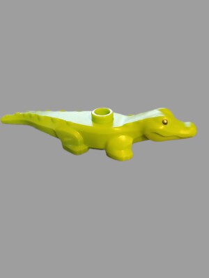 Lego New Lime Alligator Crocodile Baby Hatchling Black Eyes White Pupil