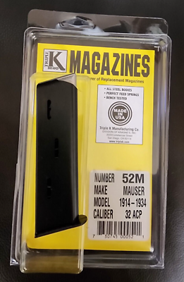 Mauser 1914 1916 1934 Pistol Magazine 7.65/.32 ACP Cal -7 Round
