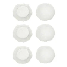 6pcs 5"-6" Car Polisher Bonnet Buffing Pad Lamb's Wool, White