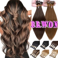 Russian 100 Remy Human Hair Micro Ring Loop 1G Tips Extensions 0.5g Beads Brown