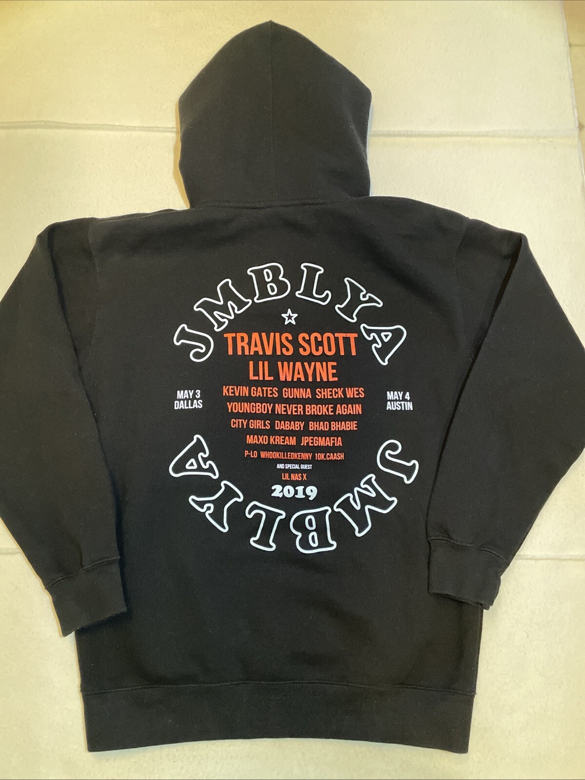 Travis Scott Hoodie JMBLYA Sweatshirt Men's Size M Lil Wayne Dababy Festival TX