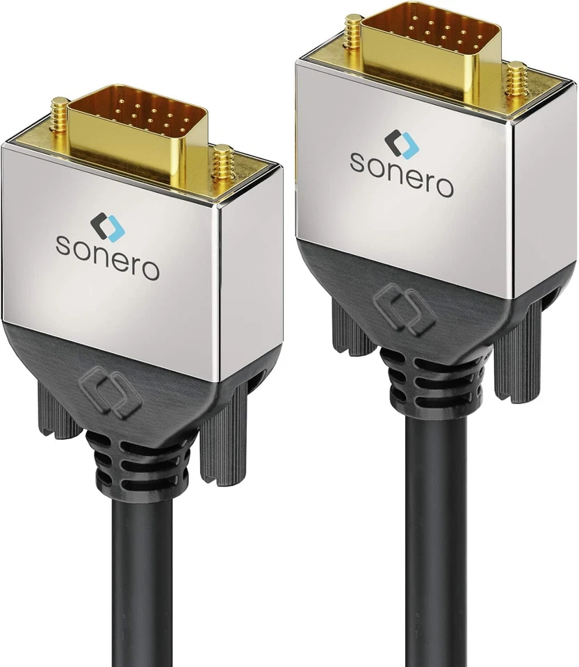 15m VGA Kabel Sonero Premium Monitorkabel SVGA S-VGA für PC TFT Monitor LCD TV - Bild 2 von 4
