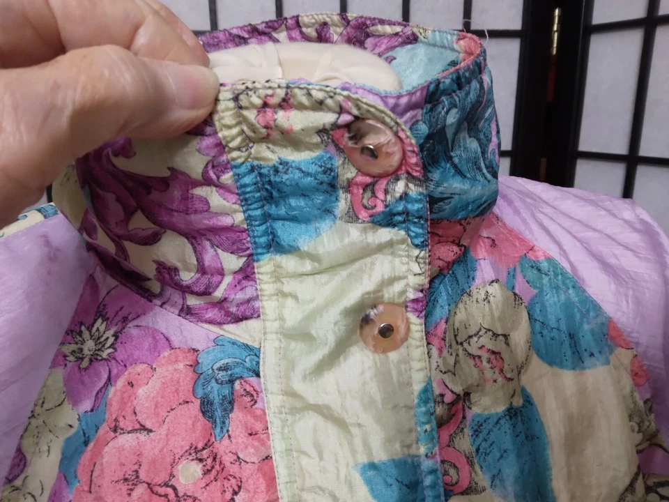 Винтажный Maser M 1980-х ветровка и брюки, розовый и цветочный размер 12 полностью с подкладкой. - Изображение 2 из 4