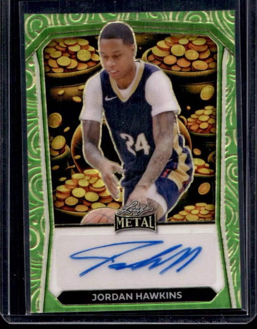 2024 Leaf Metal Jordan Hawkins Super Prismatic Green Auto #1