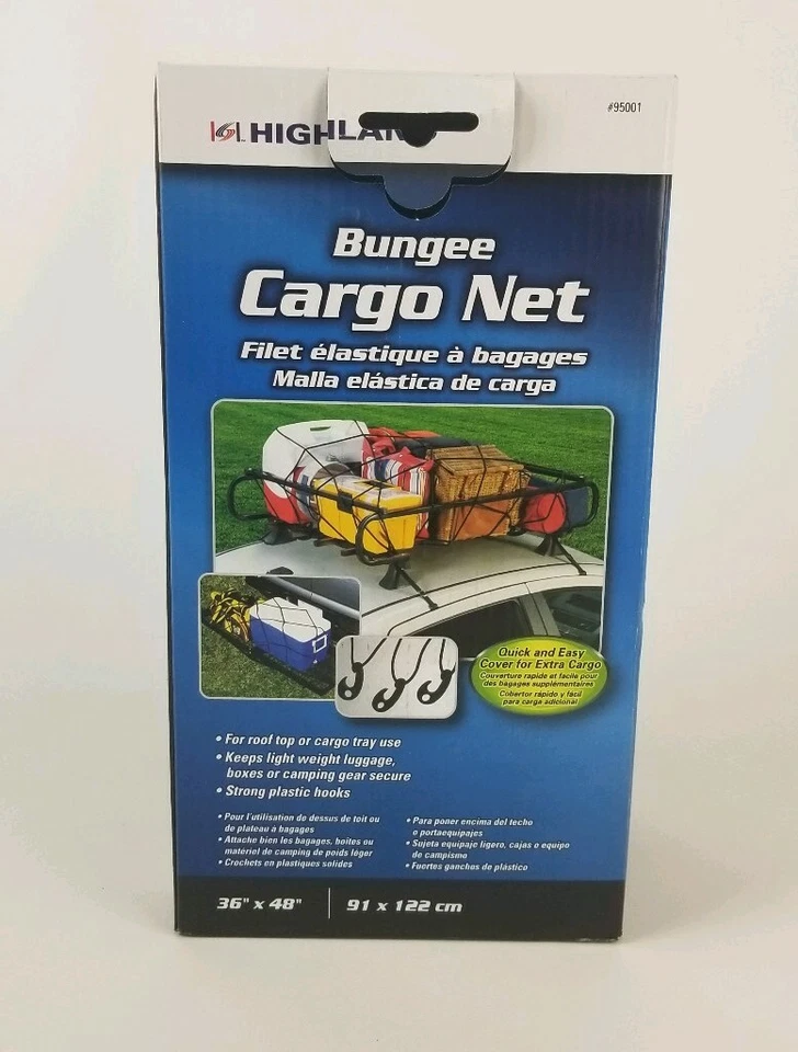 Red de carga Highland Bundgee 36" X 48" equipo de carga de camping #95001 con ganchos nuevo  Foto 3 de 4