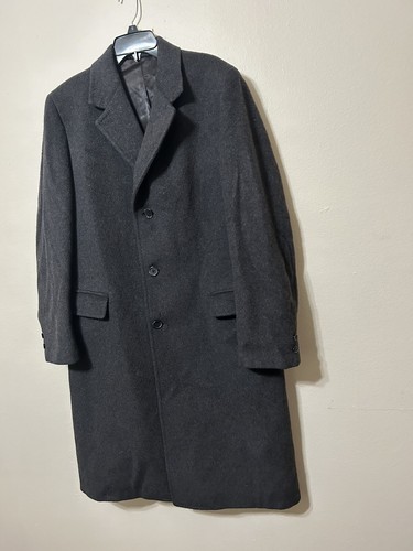 Hickey-Freeman Current Brown/Black Herringbone Classic Wool Unisex Coat XL - Picture 13 of 14