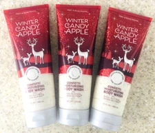 3 WINTER CANDY APPLE Confetti Moisturizing Body Wash 10oz LOT/SET of 3