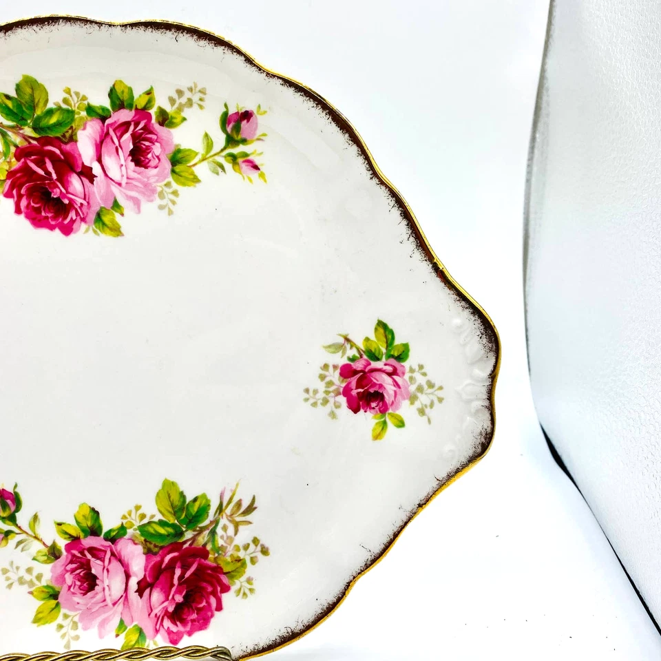 Royal Albert Bone China American Beauty Cookie Dessert Plate Made in England Foto 3 de 4