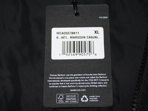 BARBOUR Men's Jacket Waterproof 2XL Europea / XL UK BA02 T1P - Picture 12 of 15