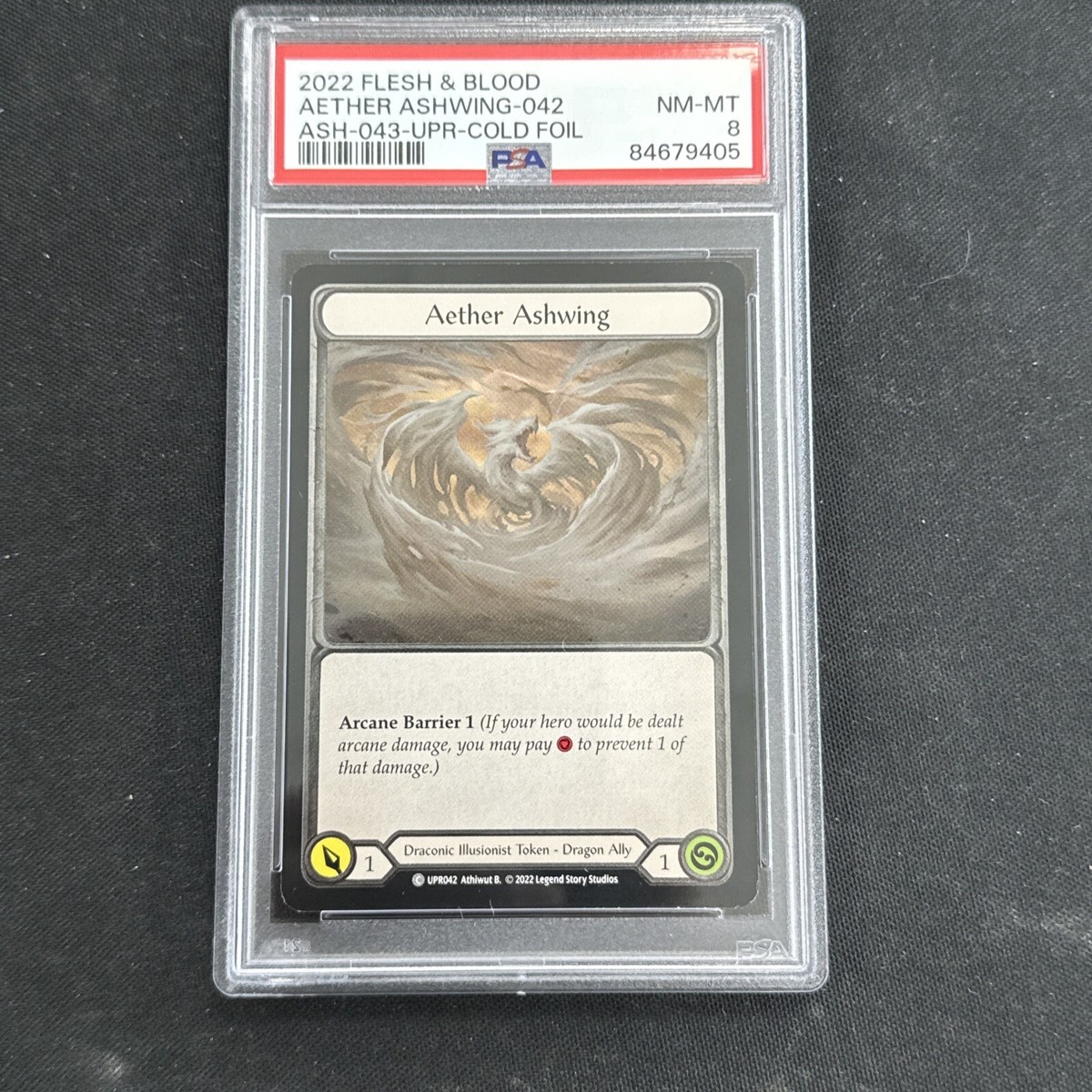 2022 Flesh & Blood Aether Ashwing 042 Cold Foil PSA 8 Rare