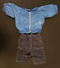 Vintage Cabbage Patch Kids Doll 2 pc Set Outfit Blue Jacket Windbreaker & Jeans