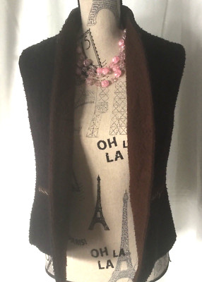 NWT EUGENIO VAZZANO DESIGNER BROWN VEST SLEEVELESS SZ. S-UNBEATABLE PRICES-ITALY