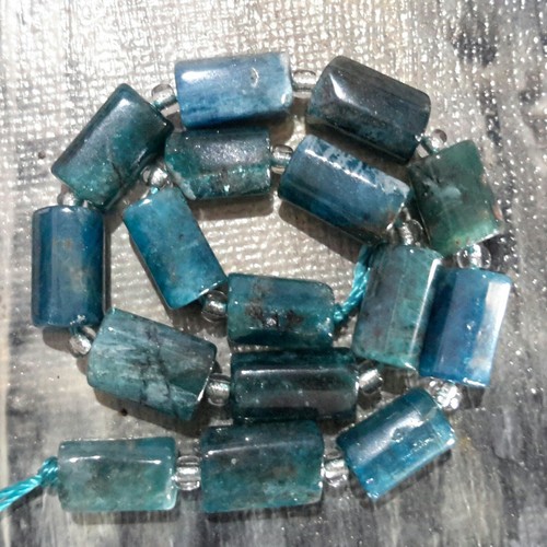 Natural Apatite, Faceted Column, 9-11x6-7x6-7mm, Approx 17pce strand. - Picture 4 of 4