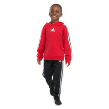 Adidas Boys 2 Piece Hoodie Sweatshirt and Jogger Set - Size 2T Red Black