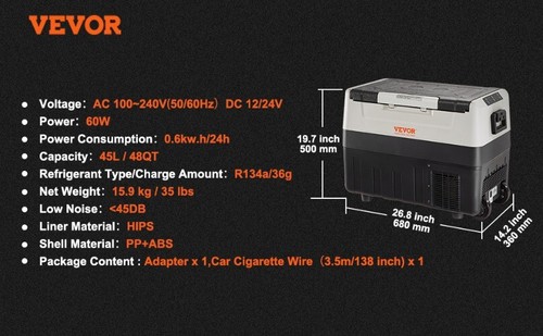 Car Refrigerator Mini Fridge Freezer Portable Compressor Cooler Ice Box Camping - Bild 16 von 20