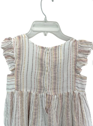 Laura Ashley Girls Sleeveless Dress Green Pink Gold Metallic Stripes Sz 6x - Picture 4 of 5